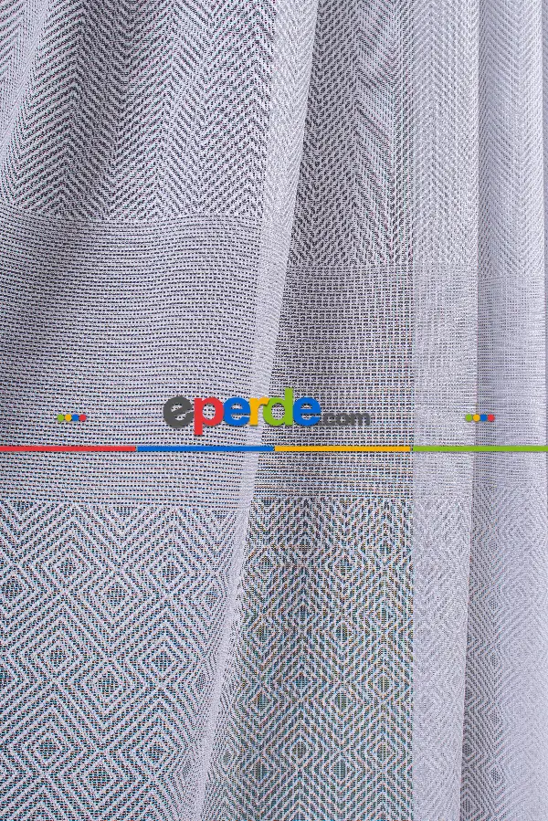 Herringbone (balık Sırtı) Örme Tül Perde - Modern Ve Minimalist Tasarım - Beyaz