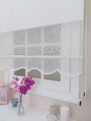 Çift Sistem Tül Stor Beyaz İnce Çizgili Modern Series- Beyaz