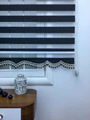 Yatak Odası - Zebra Perde - Düz Zebra Perde- Siyah