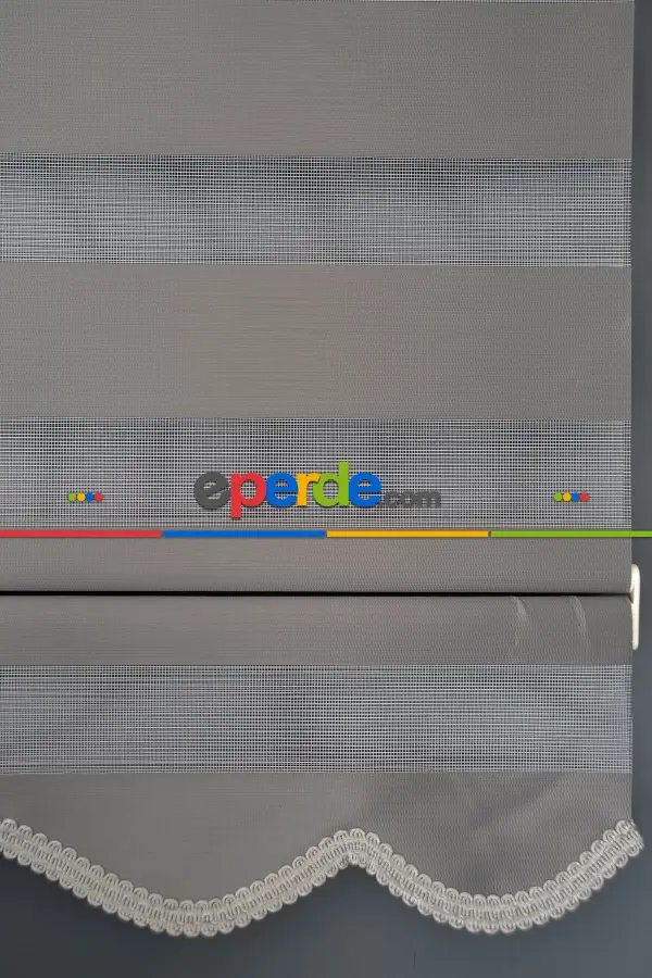 Halim Perdesan Ba-19 Antrasit Renk Etekli Veya Eteksiz Zebra Stor Perde