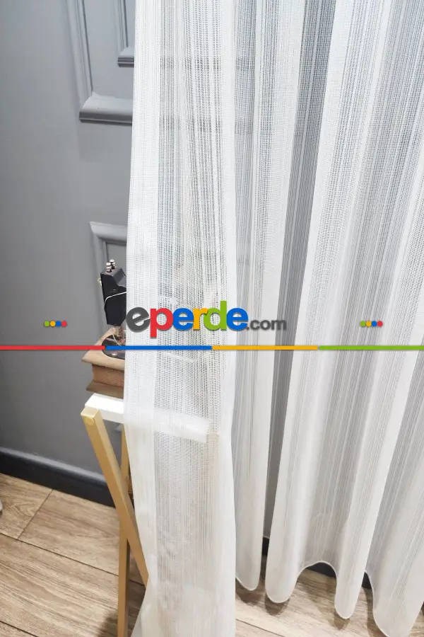 Brillant Örme Çizgili Yeni Tasarım Renk Desen Tül Perde