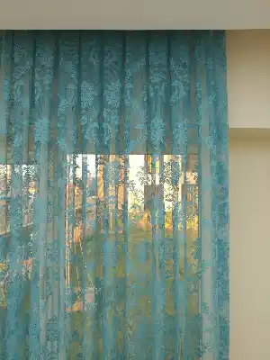 #üreticifirma Turkuaz Damask Desenli Tül Perde 1.kalite- Turkuaz