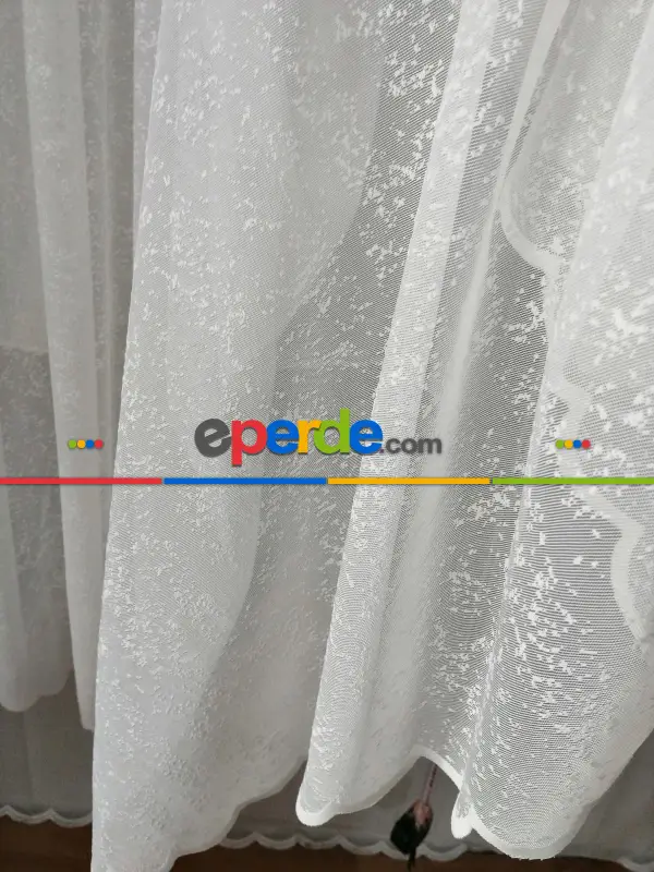 Serpme Spor Desenli Fransız Danteli Örme Tül - 2 Renk Seçeneği ( Ekru/ Krem)