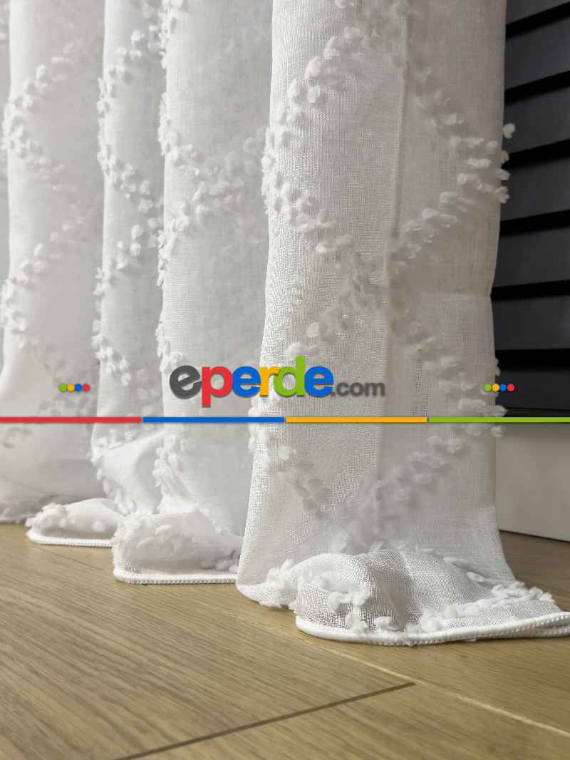 Yeni Trend Zincir Ponponketen Tül Perde