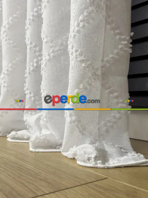 Salon Tül Perde - Yeni Trend Zincir Ponponketen Tül Perde