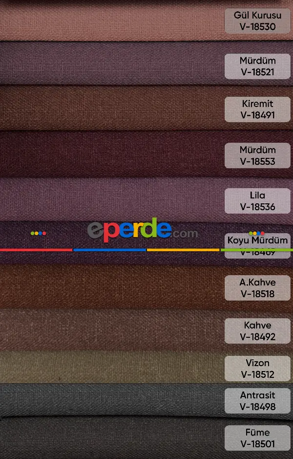 Yatak Odası - 34 Renk Düz Keten Fon Perde - Ağır Gramajlı Premium Kalite Serisi