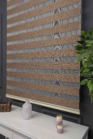 Kahverengi Extra Kalın Bambu Düz Zebra Perde