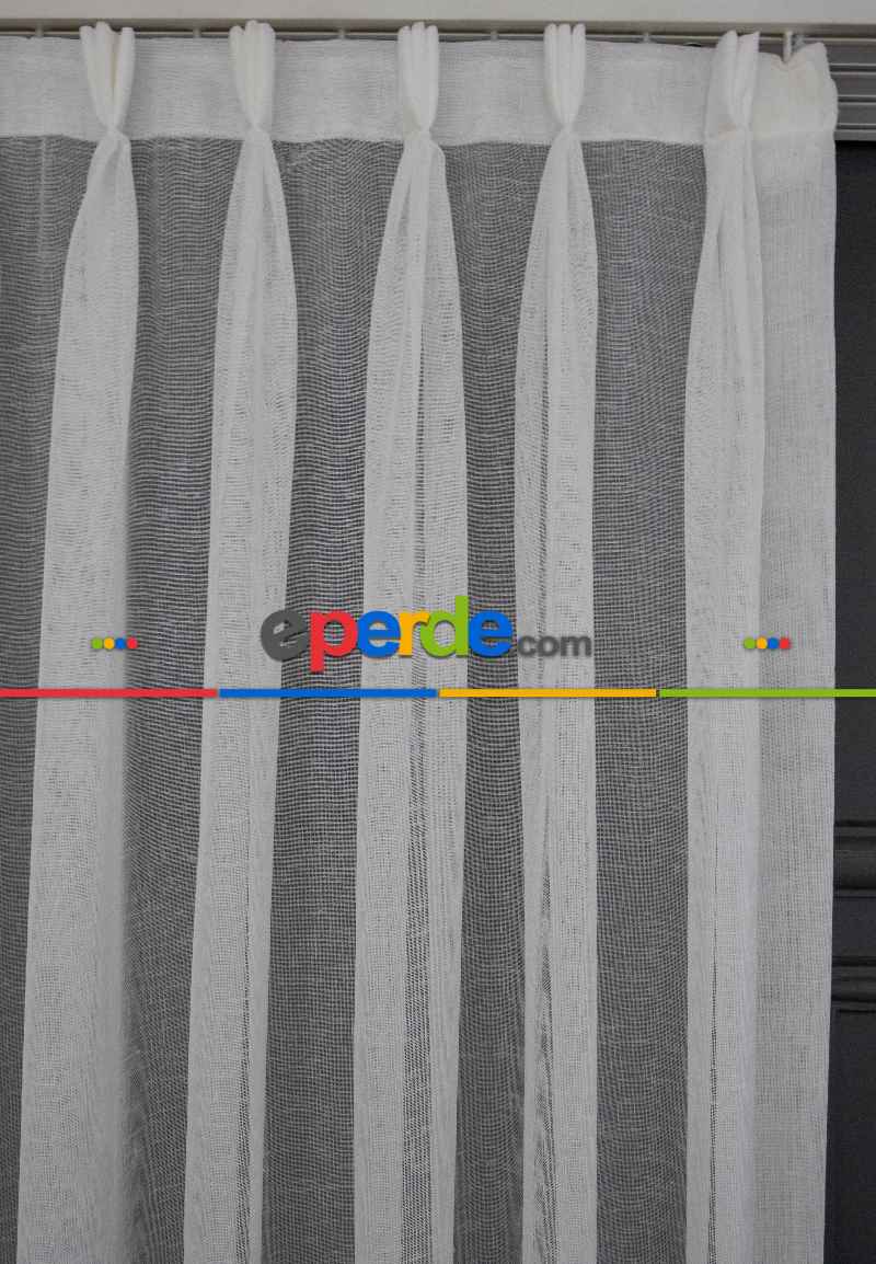 Genç Odası Keten Tül Ütü İstemez Dökümlü Tül - İtinalı Dikiş - Amerikan Pile