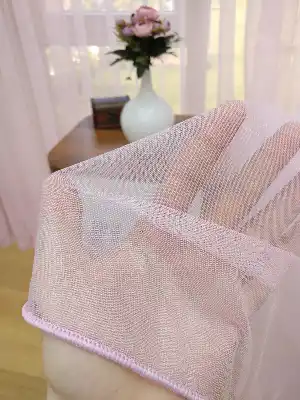 Toz Pembe Ekru Degrade Geçişli Düz Tül Perde- Pembe-pembe Açık-ekru - Kurşunlu Tül