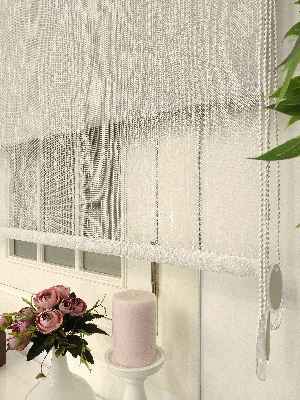 Çiftli Sistem Tül Stor Beyaz Örme Tül- Beyaz