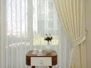 Ekru - Katyonik Jakar Fon Perde- Ekru