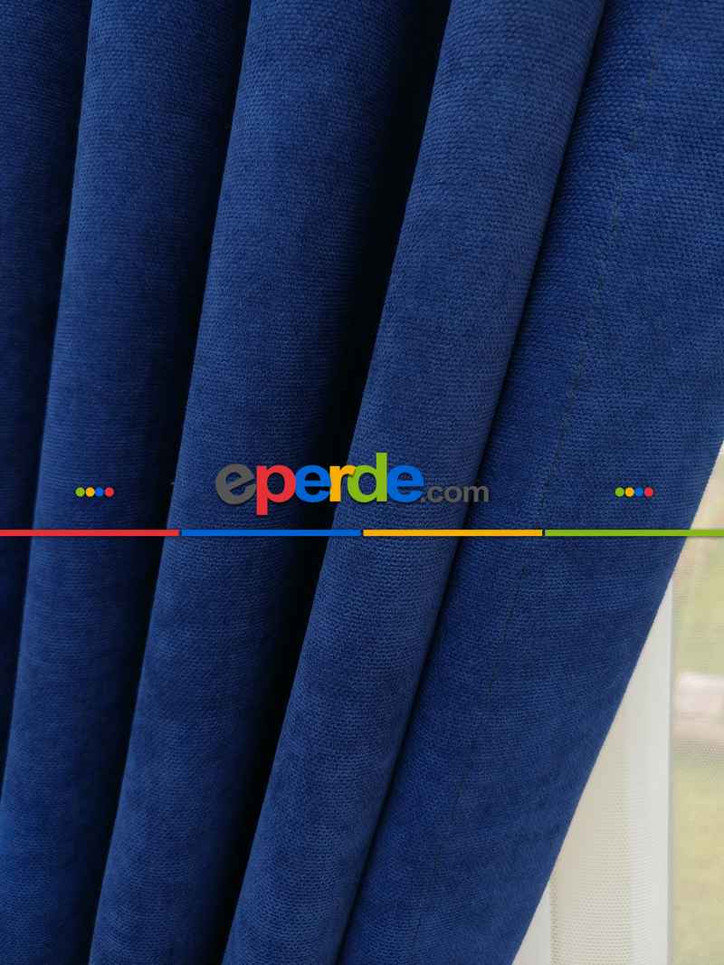Parlement - Düz Fon Perde ( Dökümlü Fon Perde)- Saks Mavi