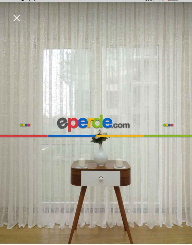 Örme Şantuk Keten Natural Desen Fransız Dantel Tül Perde