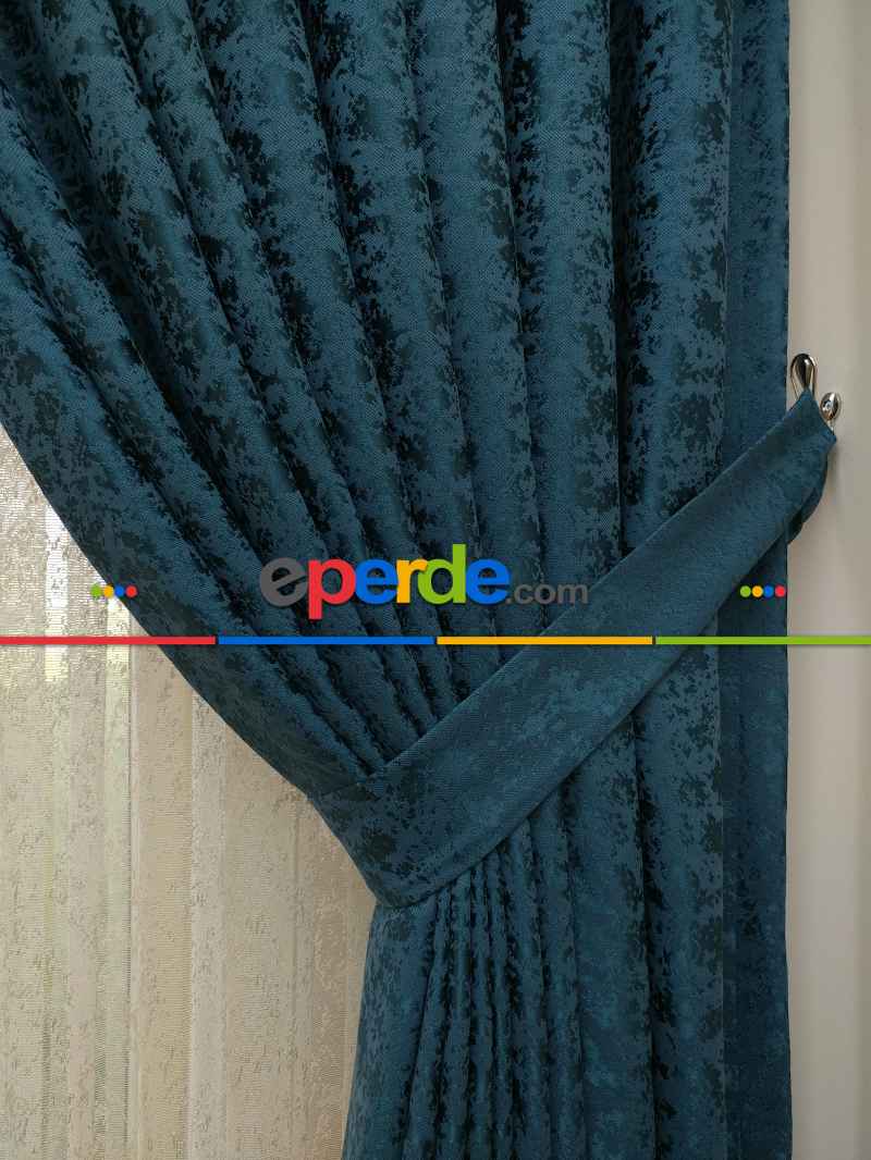 Lacivert Duz Jakar Fon Perde (150)- Lacivert Rengi