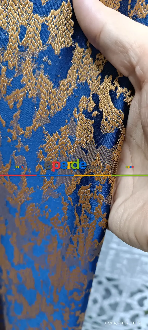 Yatak Odası - 2023 Elit Modern Desenli Fosforlu İplik Dokuma Fon Perde - 2