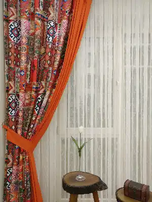 Kilim Desenli Süet Kumaş - Metre İle Satış - Dikişsiz Kumaş(sadece Desenli Kısım)- Lacivert-kırmızı-bej-mavi Doymamış-hardal