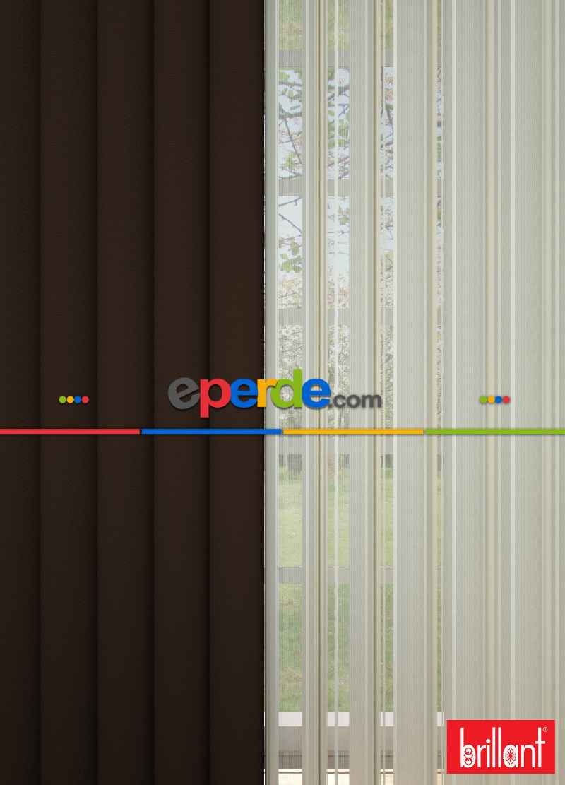 Brillant Akıllı Tül Perde Kahverengi Tül Dikey Zebra Perde Düz 1. Kalite
