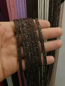 İp Perde - Kahverengi Jumbo Simli Zincir Serisi İp Perde- Kahverengi