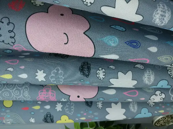 Bulut Ve Damla Desenli Fon Perde Evm680 Kumaşı Kalındır Duck Bezi Değildir- Siyah-Gri-Füme-Antrasit-Sarı