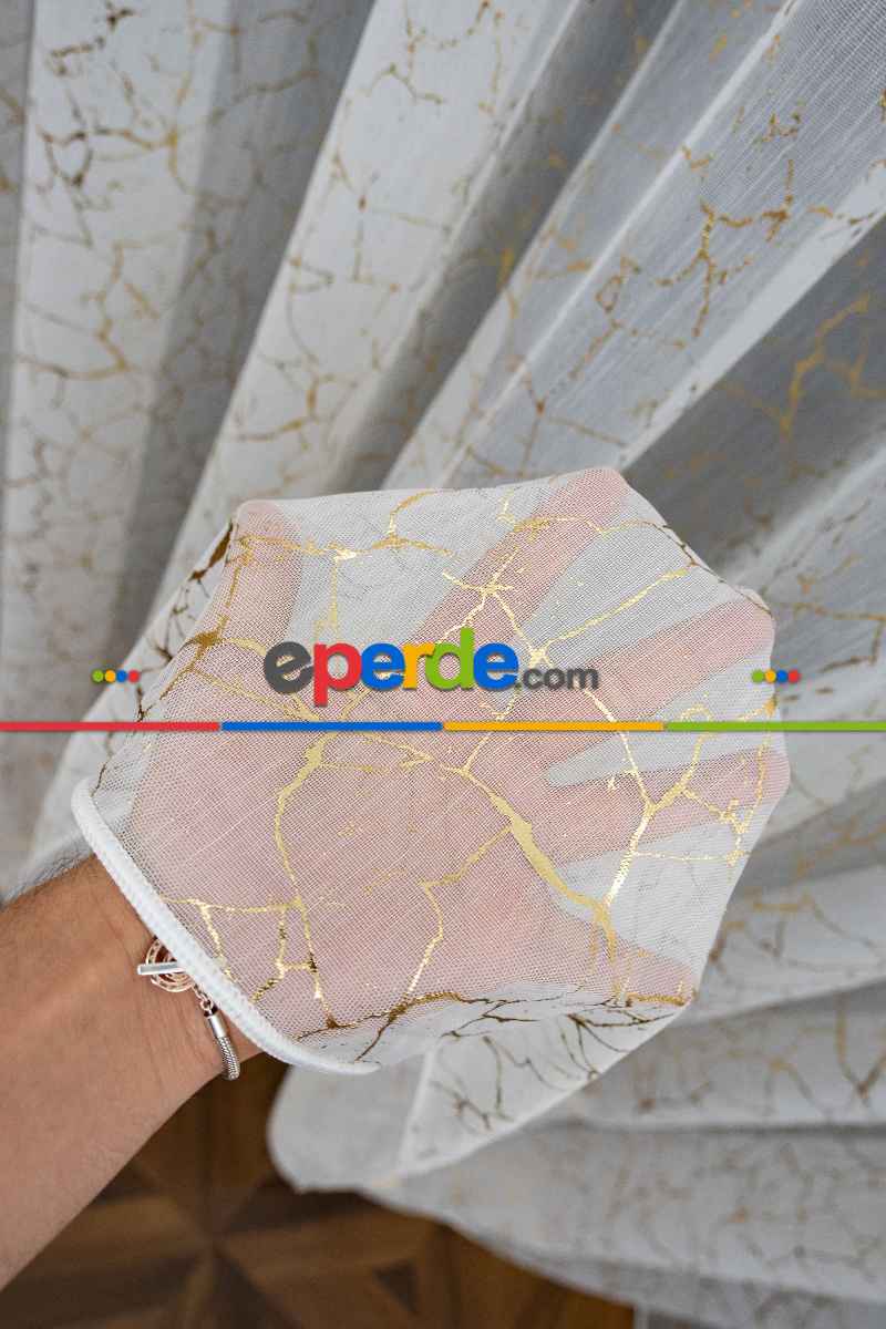 Varak Sim Altın Mermer Desen Model Tasarım Tül