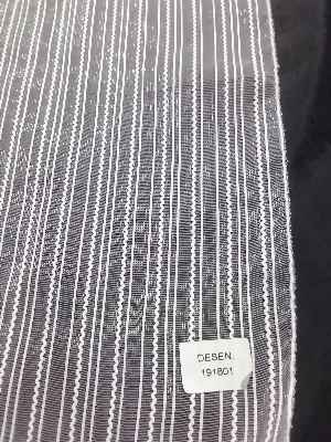 Mutfak Tül Perde - Pileli Düz Mutfak Perdesi- Ekru