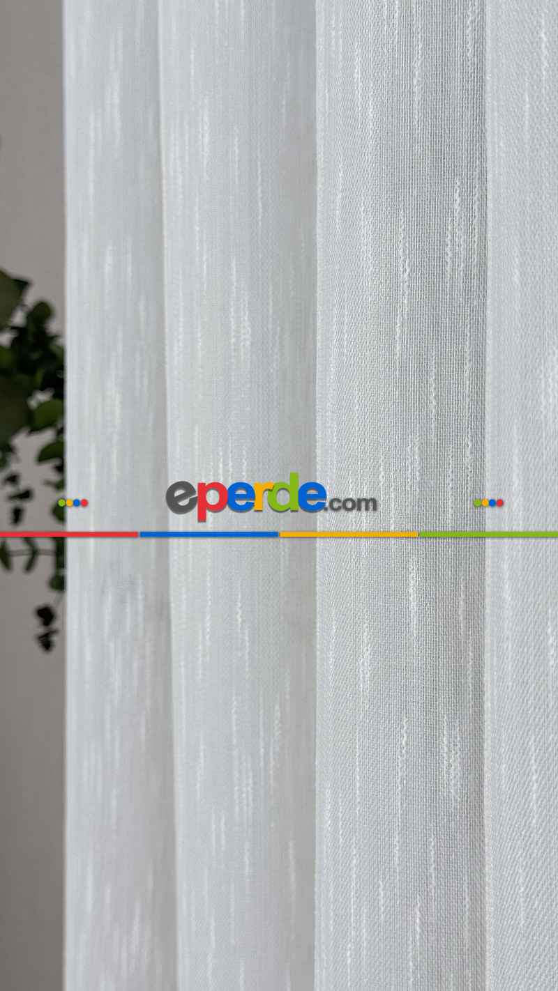 Ekru, Bambu Keten,tül Perde,yumuşak Ve Dökümlü