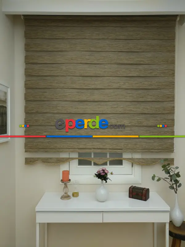 Zebra Perde - Bambu Düz Zebra Perde - Kahve Açık