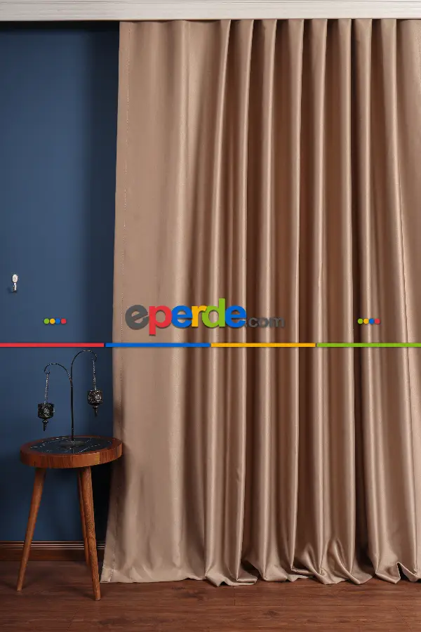 Yatak Odası Fon Perde - Vizon Blackaut Fon Perde 0 Işık Geçirmez