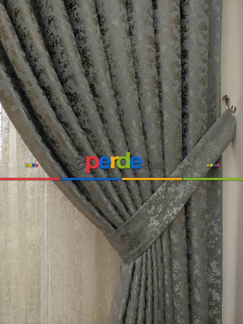 Gri Duz Jakar Fon Perde (150)- Gri-füme-antrasit