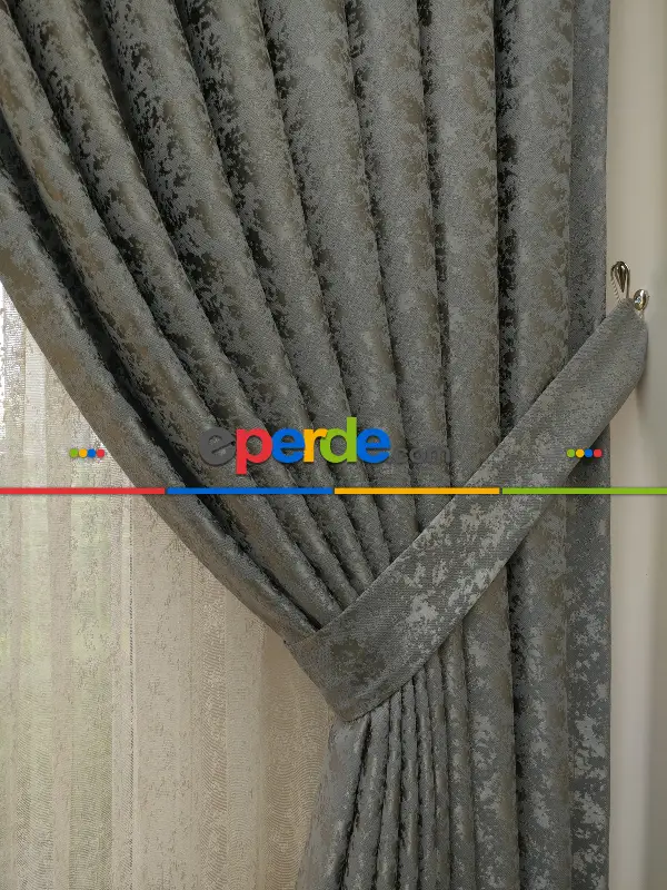 Gri Duz Jakar Fon Perde (150)- Gri-füme-antrasit