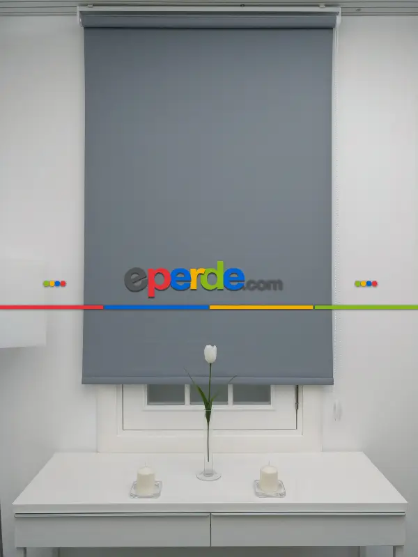 Yıkanabilir Pvc Mat Stor Perde - Gri 1. Kalite- Gri-Füme-Antrasit