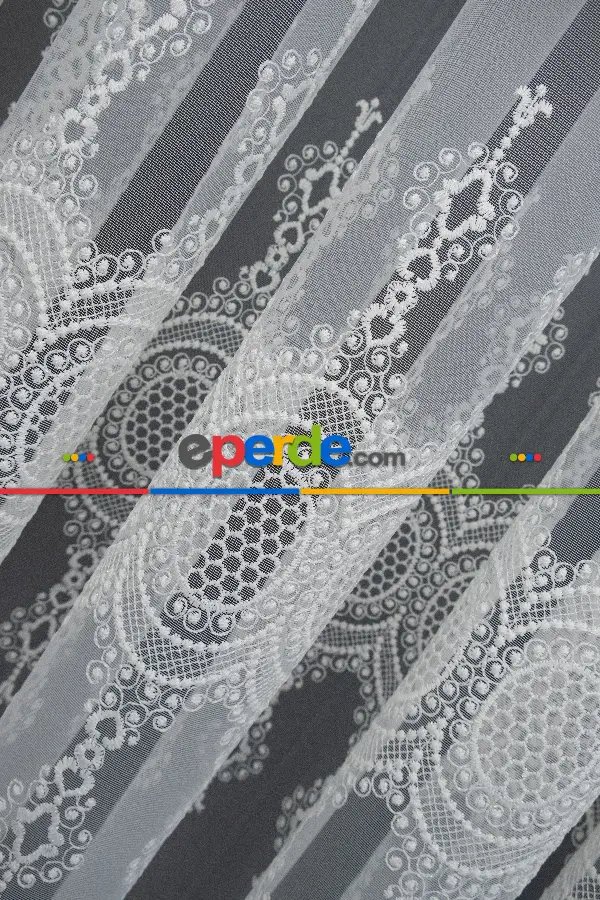 Salon - Brillant Tül Bore Desen Tarz Moda Yeni Salon Tül Nakış İşlemeli Tül