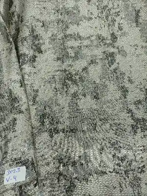 Patine Desenli Gri Desenli Jakar Fon Perde (180)- Gri