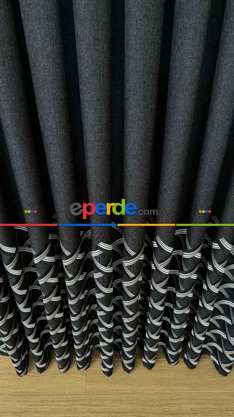 Chanan Gri Antrasit Pano Hasır Keten Jakar Dokuma Fon Perde