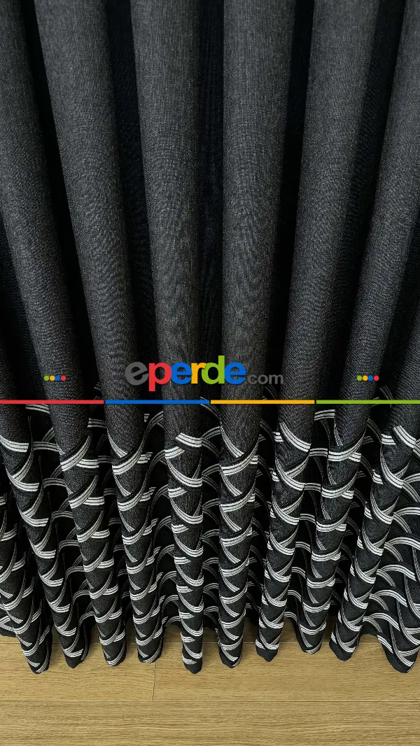 Chanan Gri Antrasit Pano Hasır Keten Jakar Dokuma Fon Perde