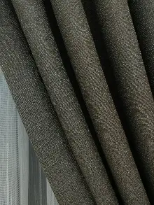 Keten Koyu Gri Düz Fon Perde- Antrasit