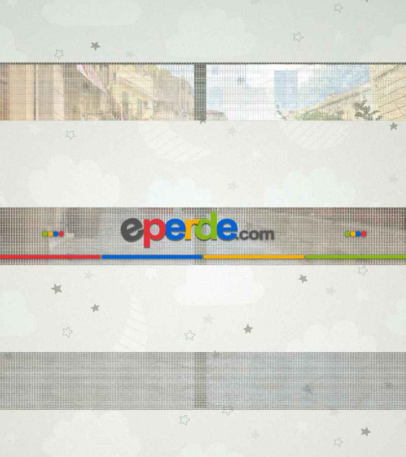 Bulut Desenli Baskılı Zebra Perde- Çok Renkli