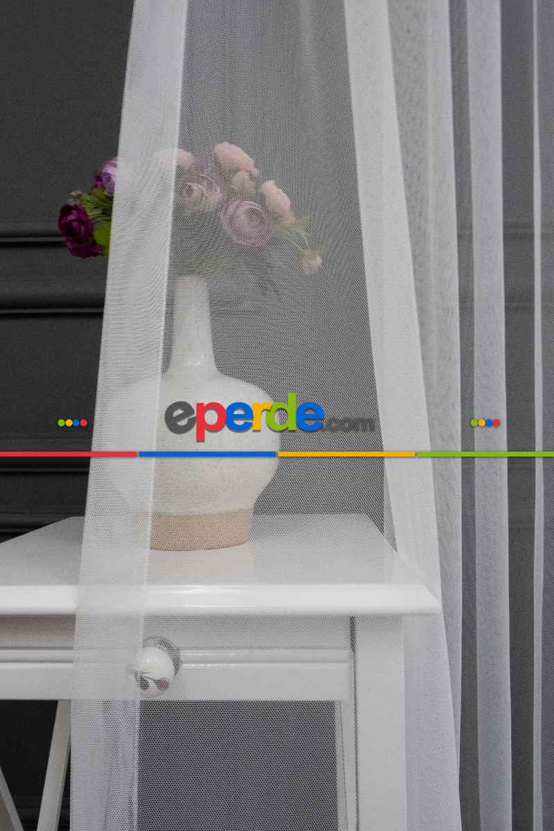 Salon - Grek Düz Tül Ekru Renk - İtinalı Dikiş Garantisi