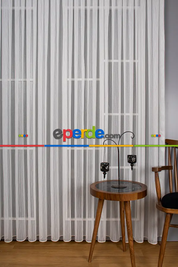 Mutfak Tül Tek Makarna Armür Düz Tül Perde - Kurşunlu Tül