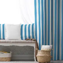 Genç Odası - Çizgili Fon Perde Evim1622-1 Kumaşı Kalındır Duck Bezi Değildir