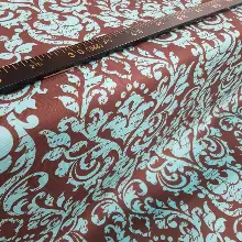 Yatak Odası - Damask Desenli Fon Perde Evm710 Kumaşı Kalındır Duck Bezi Değildir- Turkuaz