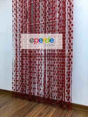 Kırmızı İp Perde- Kırmızı Koyu