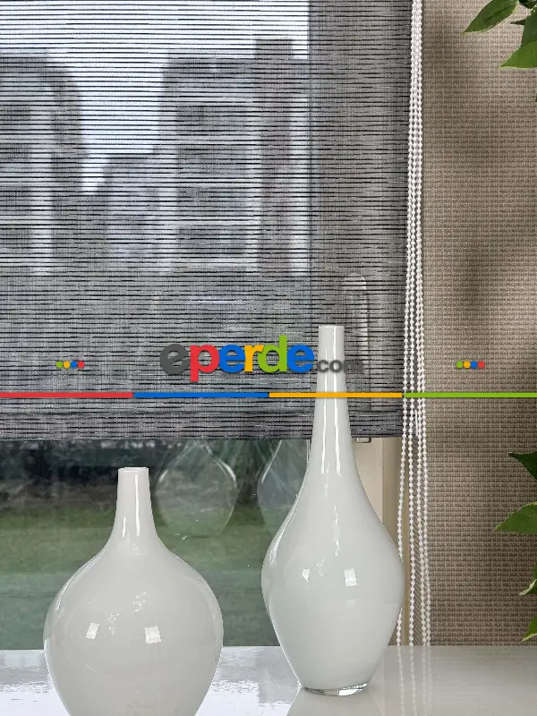 Çiftli Sistem Tül Stor Perde, Standart Metal Kasalı Yüksek Kalite Kornişe Kolay Montaj Seçenekli