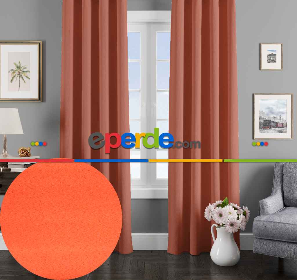 Afrika Turuncusu Rengi Blackout Güneşlik Karartma Perde Perle Home City Series