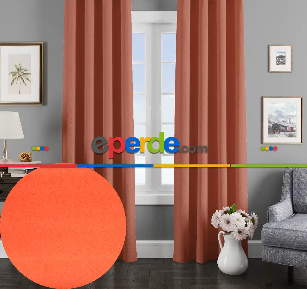 Afrika Turuncusu Rengi Blackout Güneşlik Karartma Perde Perle Home City Series