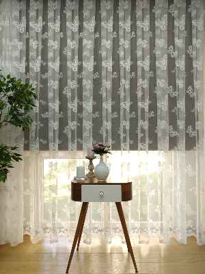 Kelebek Tül Perde- Ekru