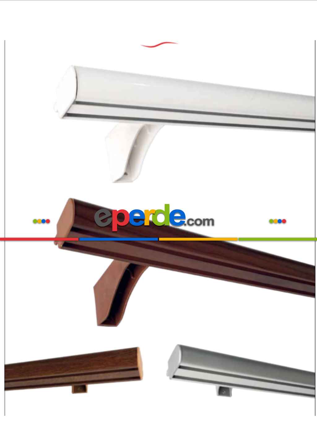 Dekoratif Ray Tek Kanallı - Beyaz-acı Kahve-çok Renkli