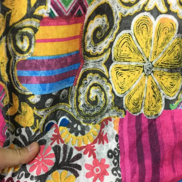 Çiçek Desenli Fon Perde Kumaşı Kalındır Duck Bezi Değildir-  Çok Renkli 2