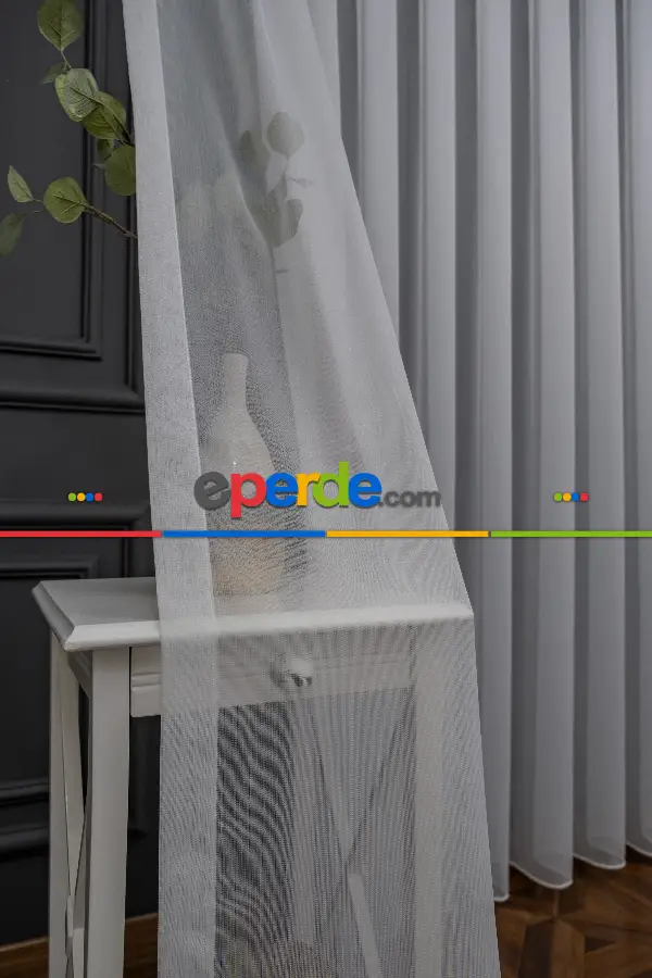 Simli Sade Tasarım Kubilay Tül Perde