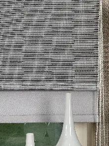 Gri Çiftli Sistem Tül Stor Perde, Standart Metal Kasalı Yüksek Kalite Kornişe Kolay Montaj Seçenekli